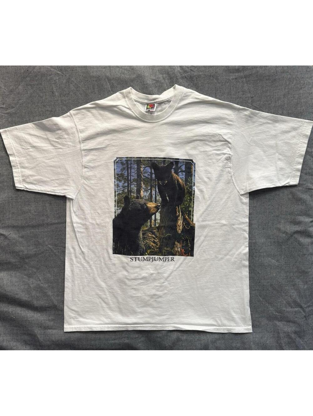Vintage 90s Stumpjumper Bruce Miller Bear Wildlife XL White Lofteez T-Shirt